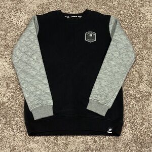 Adidas Black and Gray Crewneck Sweatshirt, Size S